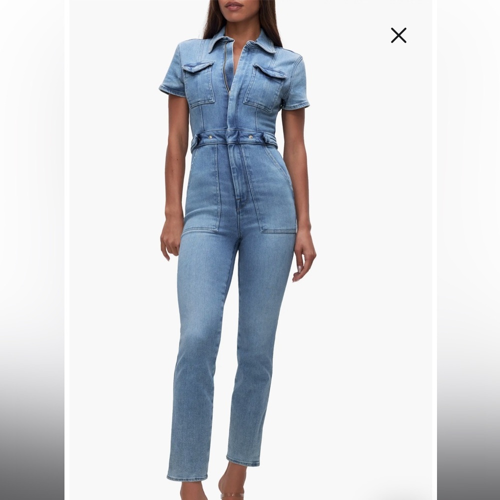 Good American Light Blue Denim Jumpsuit XS size 0